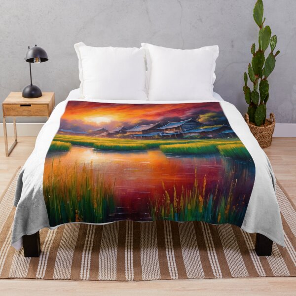Item preview, Tranquil Village Sunrise designed and sold by zoughlal.