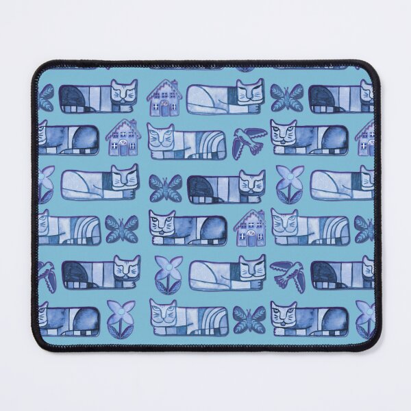 Item preview, Blue cat cubist modern geometric art in watercolor designed and sold by MagentaRose.