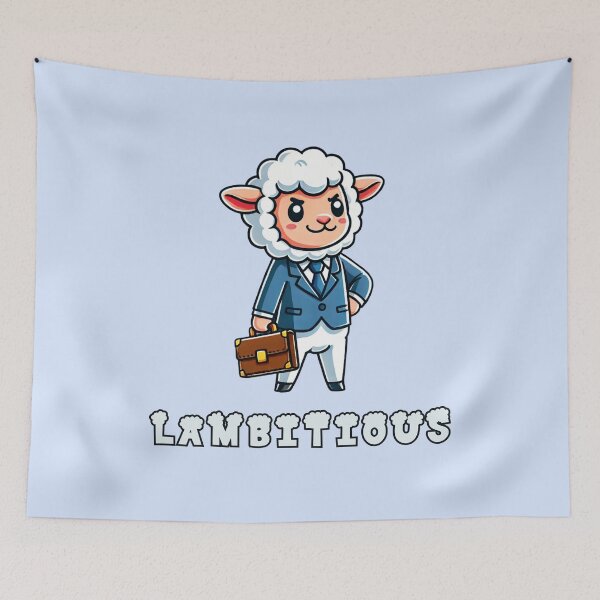 Item preview, Lambitious - lamb wordplay, sheep pun designed and sold by Funny-Banana.