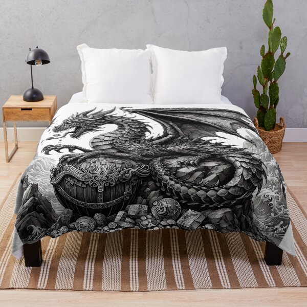 Item preview, Monochrome Majesty: Dragon Gazing into Crystal Ball designed and sold by zoughlal.