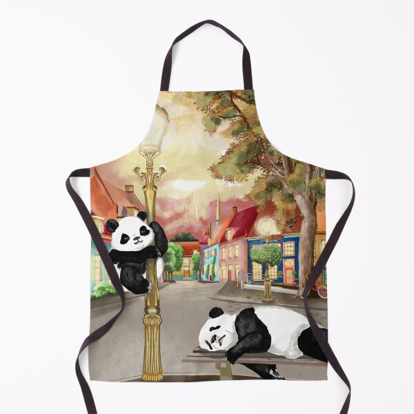 Item preview, Lazy panda sleeping on the street and its cub waiting by the pole designed and sold by Pandositive.