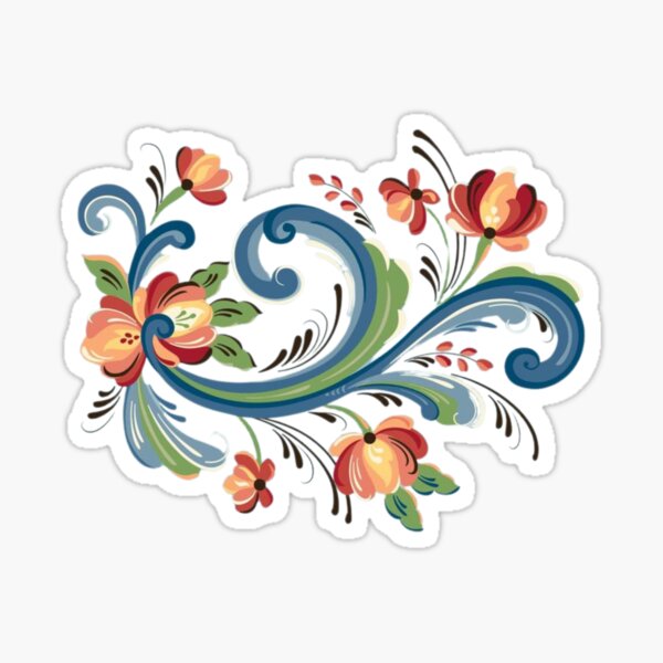 Item preview, Norwegian Rosemaling Design Floral Pretty designed and sold by ashleygus.