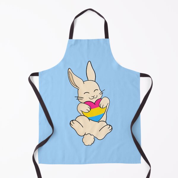 Item preview, Cute Happy White Rabbit Holding a Pansexual Flag Heart designed and sold by AroAxel.