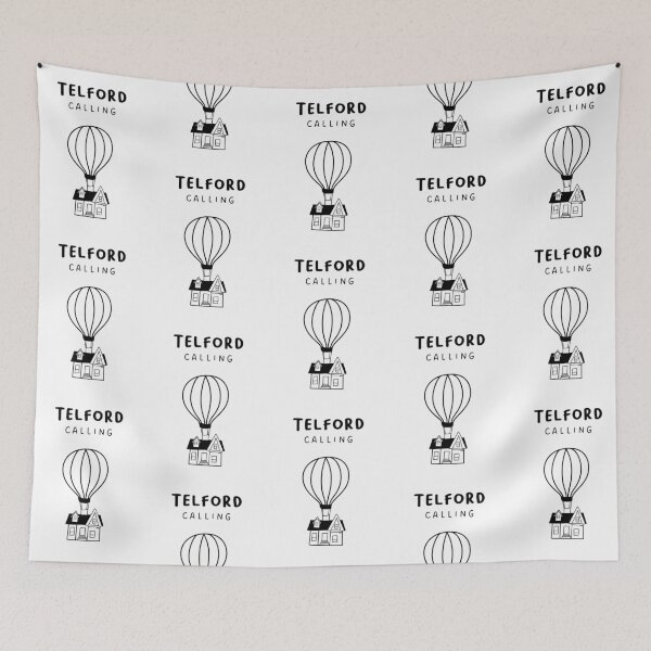 Item preview, Telford Calling - Fun Hot Air Balloon and House Drawing | City in England / UK designed and sold by RM-Journey.