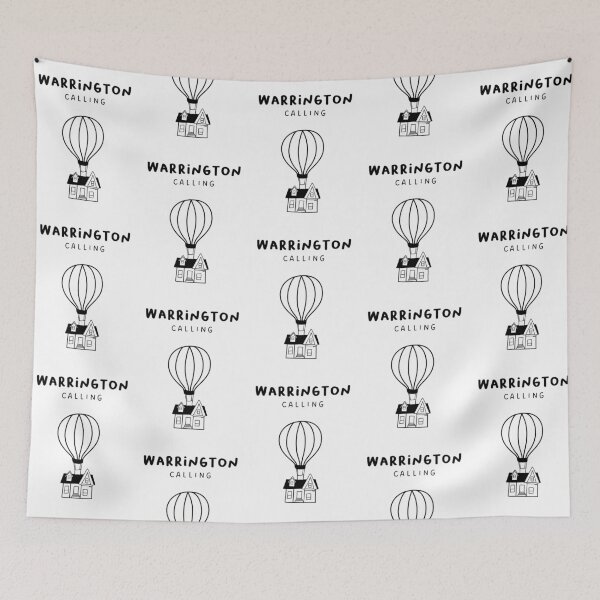 Item preview, Warrington Calling - Fun Hot Air Balloon and House Drawing | City in England / UK designed and sold by RM-Journey.