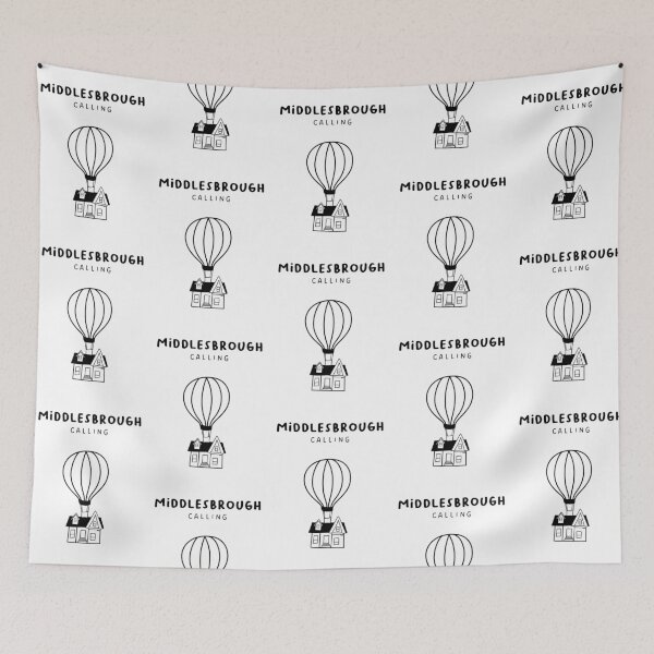 Item preview, Middlesbrough Calling - Fun Hot Air Balloon and House Drawing | City in England / UK designed and sold by RM-Journey.