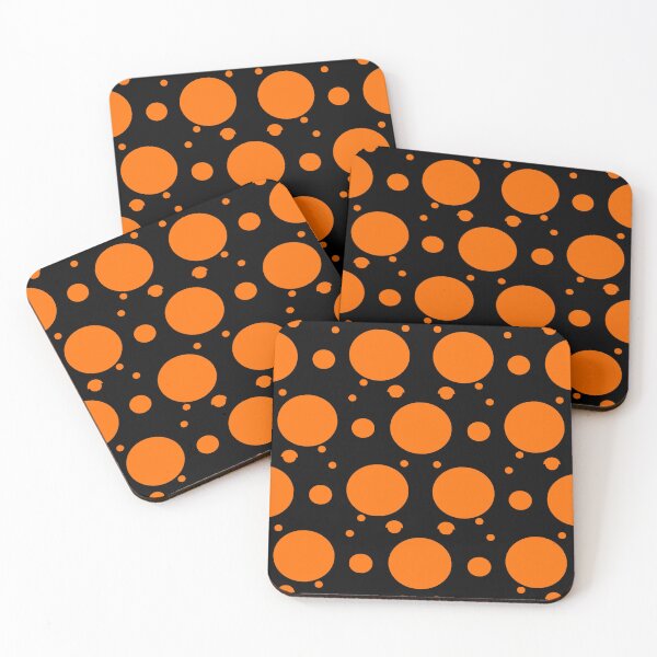Item preview, Orange yellow and black abstract dotted round sphere pattern designed and sold by Bukhisz.