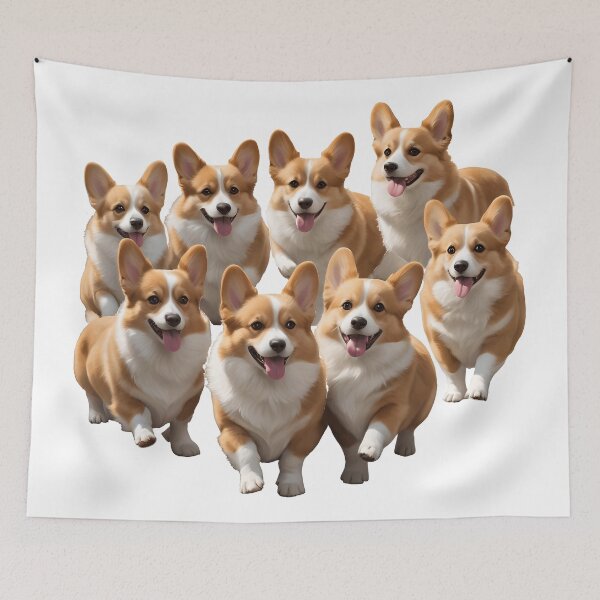 Item preview, Happy Corgis on the Run! designed and sold by zoughlal.