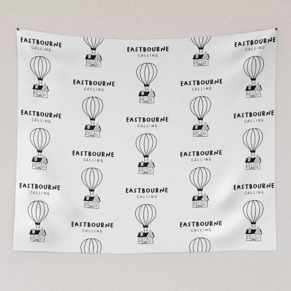 Item preview, Eastbourne Calling - Fun Hot Air Balloon and House Drawing | City in England / UK designed and sold by RM-Journey.