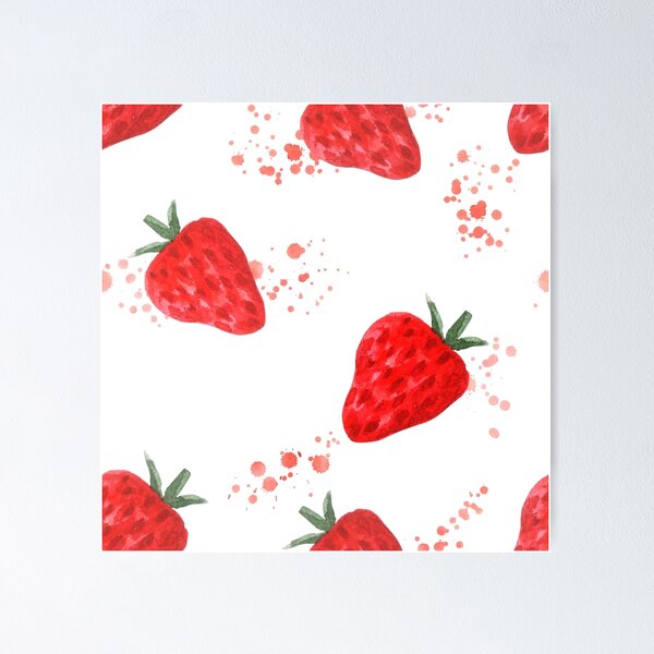 Item preview, Juicy strawberry hand drawn watercolor painting  designed and sold by ksanask.