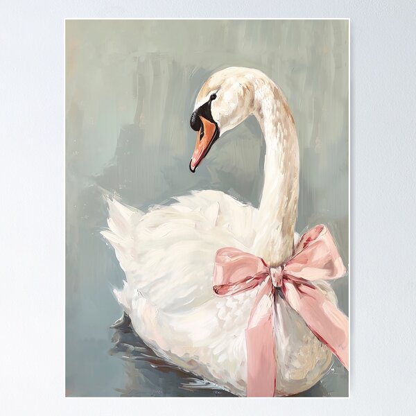 Item preview, coquette swan with a pink bow  designed and sold by lady Hana.