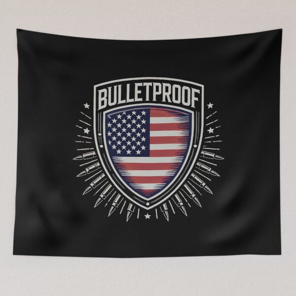 Item preview, Bulletproof Patriotic Shield American Flag designed and sold by Watercolored-Me.