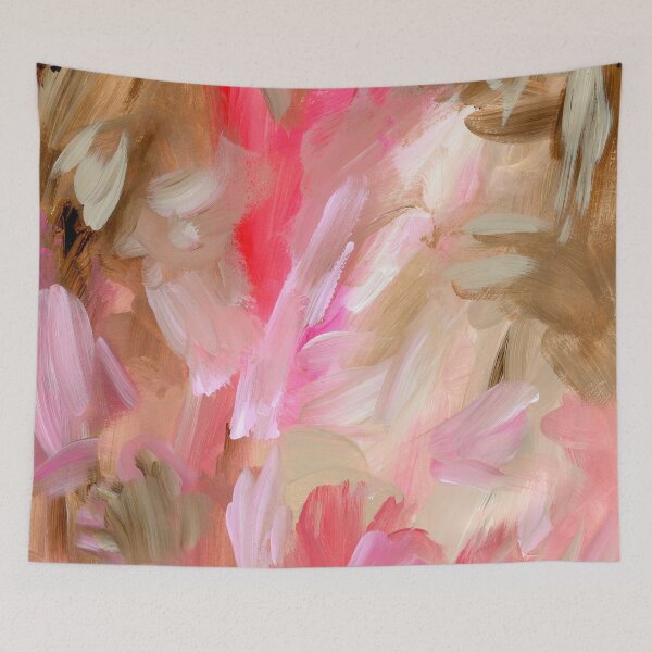 Item preview, “Elodie” Collection 10, Pink Beige and Brown Acrylic Abstract Print designed and sold by BlessartAE.