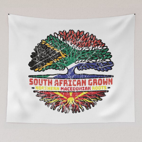 Item preview, Northern Macedonia Northern Macedonian South African South Africa Tree Roots Flag designed and sold by FlagX.