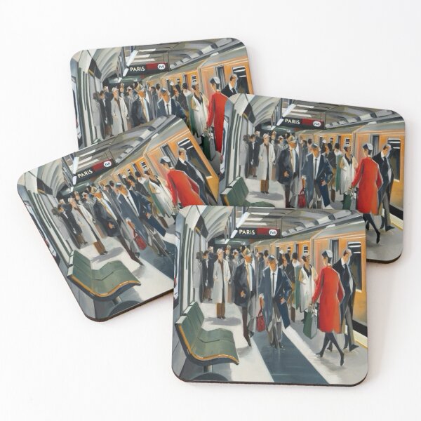 Item preview, Vibrant Paris Metro Station: Urban Life in Motion designed and sold by CARRAANN.