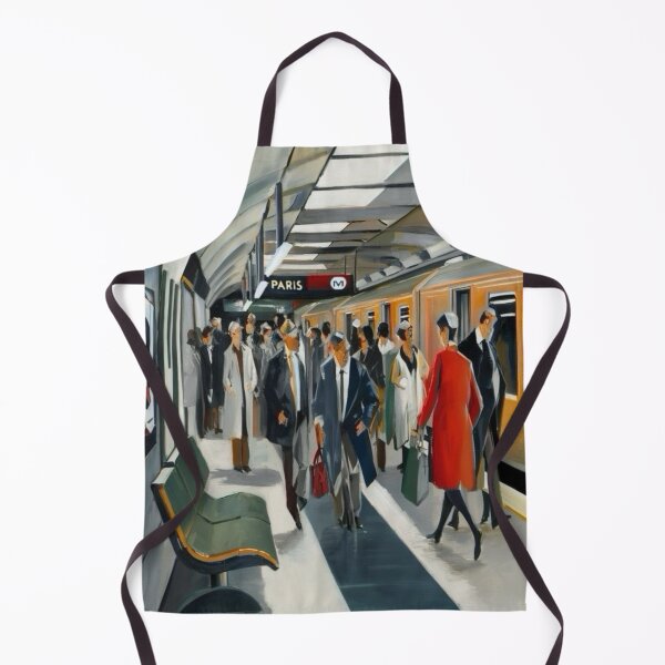 Item preview, Vibrant Paris Metro Station: Urban Life in Motion designed and sold by CARRAANN.