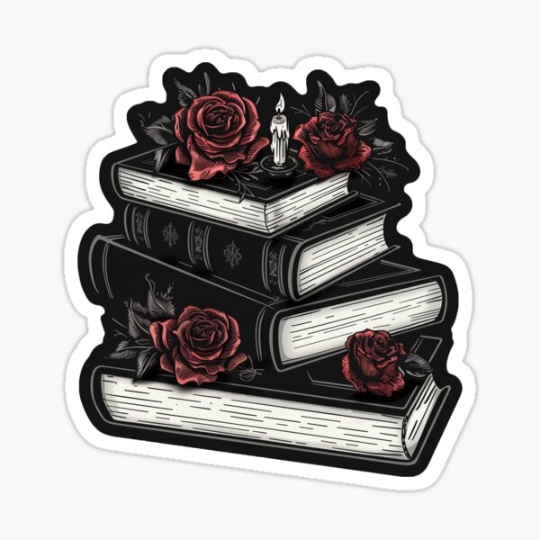 Item preview, Dark Book Stack & Roses designed and sold by Texoid.