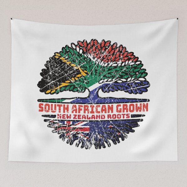 Item preview, Nueva Zelanda Nueva Zelanda Sudáfrica Sudáfrica Árbol Raíces Bandera designed and sold by FlagX.