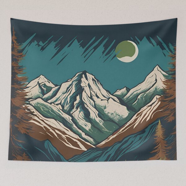 Item preview, Mountain Night Landscape Scene designed and sold by Creastore.