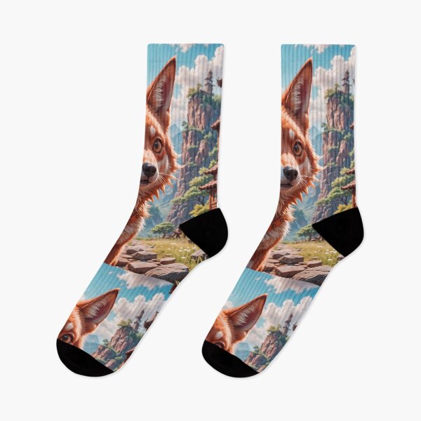 Item preview, Cute Wild Coyote Dog In A Mountain Desert Landscape designed and sold by TheArtOfPat.