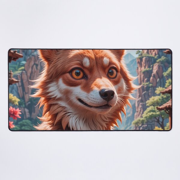 Item preview, Cute Wild Coyote Dog In A Mountain Desert Landscape designed and sold by TheArtOfPat.