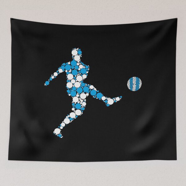 Item preview, Dot Day Argentine Soccer Flag, Polka Soccer Player designed and sold by ArtByKatti.