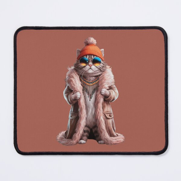 Item preview, A stylish cat in sunglasses and a fur coat designed and sold by NiRia Spot.
