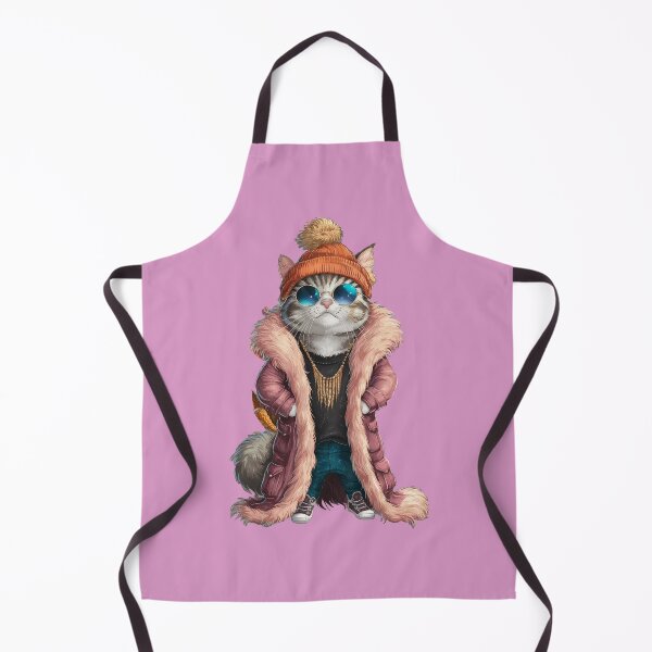 Item preview, Fashion-forward feline rocks fur coat and shades with confidence designed and sold by NiRia Spot.