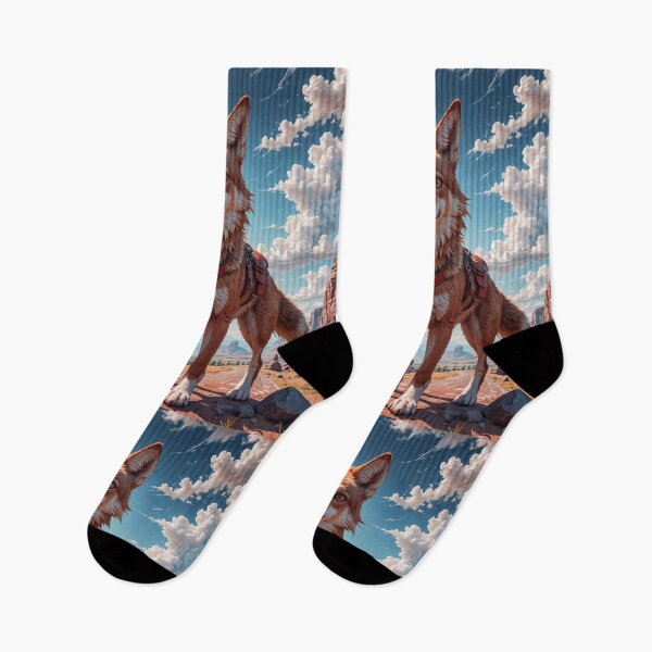 Item preview, Cute Wild Coyote Dog In A Mountain Desert Landscape designed and sold by TheArtOfPat.