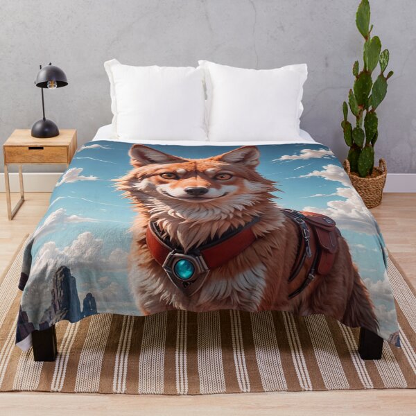 Item preview, Cute Wild Coyote Dog In A Mountain Desert Landscape designed and sold by TheArtOfPat.