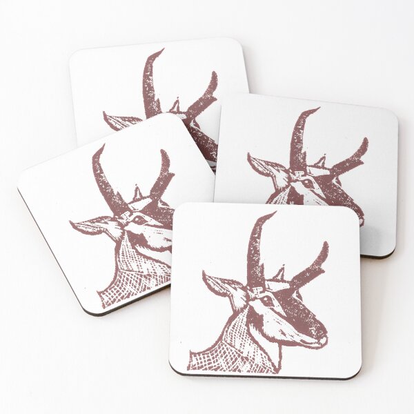 Item preview, pronghorn antelope block print designed and sold by CrittersByLola.