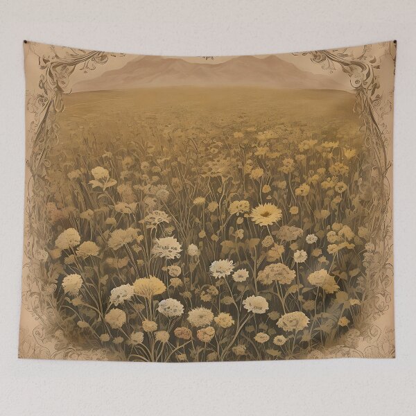 Item preview, Old Vintage Postcard Field of Flowers designed and sold by MadnessEnvelope.