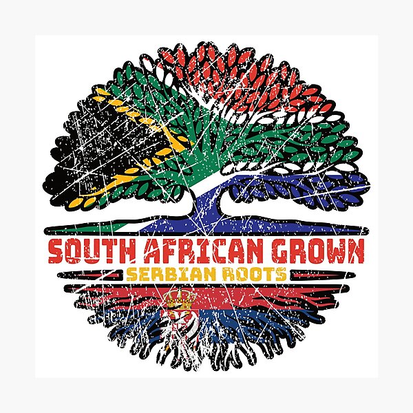 Item preview, Serbia Serbian South African South Africa Tree Roots Flag designed and sold by FlagX.