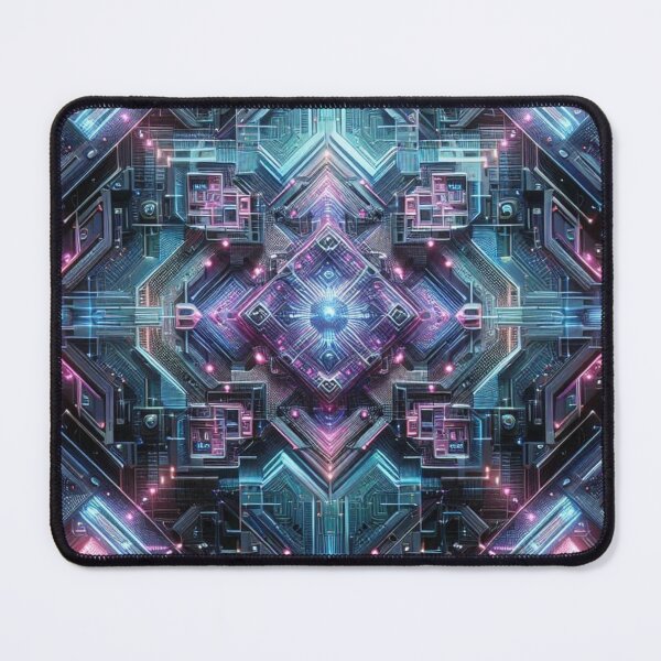 Item preview, Neon Nexus | Futuristic Digital Cityscape with Neon Light and Kaleidoscopic Symmetry designed and sold by tuschollos.