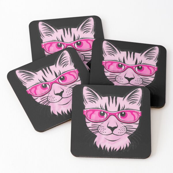 Item preview, cute pink cat with sunglasses designed and sold by rtlabdo.