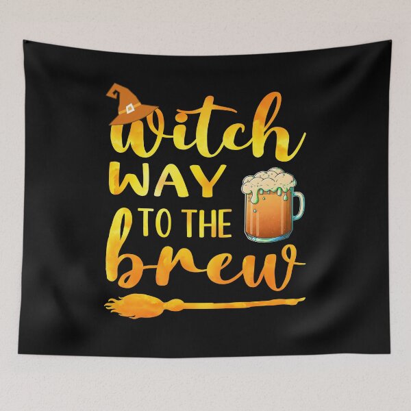Item preview, Witch Way To The Brew Funny Halloween Pun For Beer Lovers Dark Humor  designed and sold by Bad Kitty Designz.
