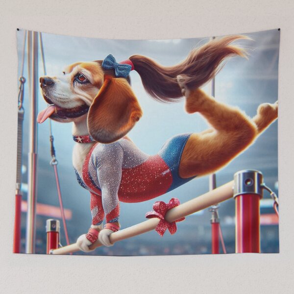 Item preview, Beagle Celebrity Gymnast Competing  designed and sold by TheDogOnIt.