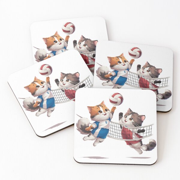 Item preview, cats playing volleyball designed and sold by Adrian-merch.