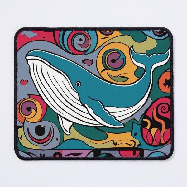 Item preview, Cool Fun Leaping Blue Whale Abstract Art designed and sold by Nature's Fancy.