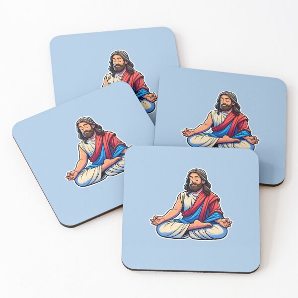 Item preview, Jesus Christ meditating cartoon jesus designed and sold by DivineMovement.