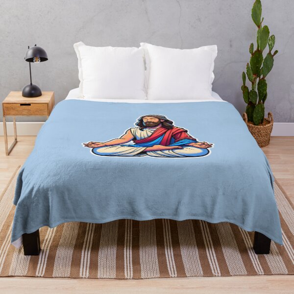 Item preview, Jesus Christ meditating cartoon jesus designed and sold by DivineMovement.