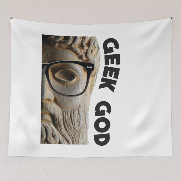 Item preview, Geek God funny computer nerd illustration designed and sold by HoneymoonHotel.