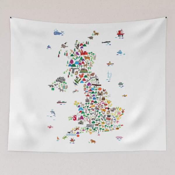 Item preview, Animal Map of Great Britain & NI for children and kids designed and sold by ArtPrints.