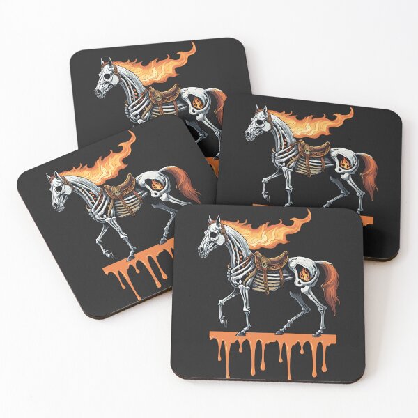 Item preview, Phantom Inferno: The Flame-Eyed Skeleton Steed designed and sold by Backstage Prints.