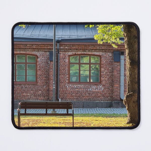 Item preview, An old woolen mill, a bench and a tree designed and sold by bluerosesart37.