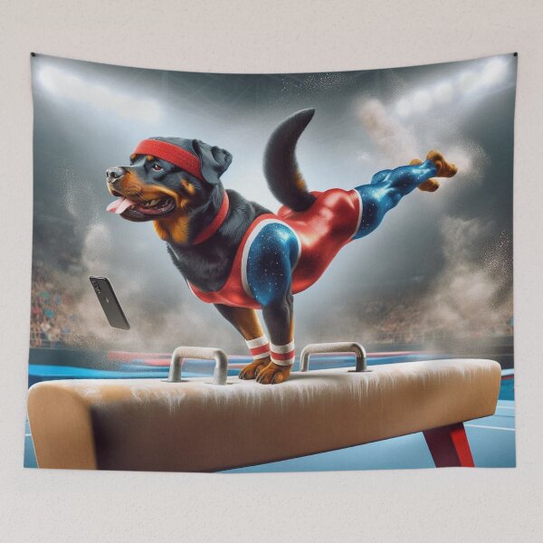 Item preview, Rottweiler Celebrity Gymnast Competing  designed and sold by TheDogOnIt.