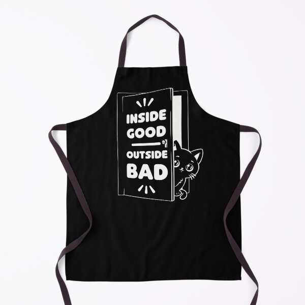 Item preview, Outside is Bad - Cute Black Cat Irony designed and sold by Studio Mootant.