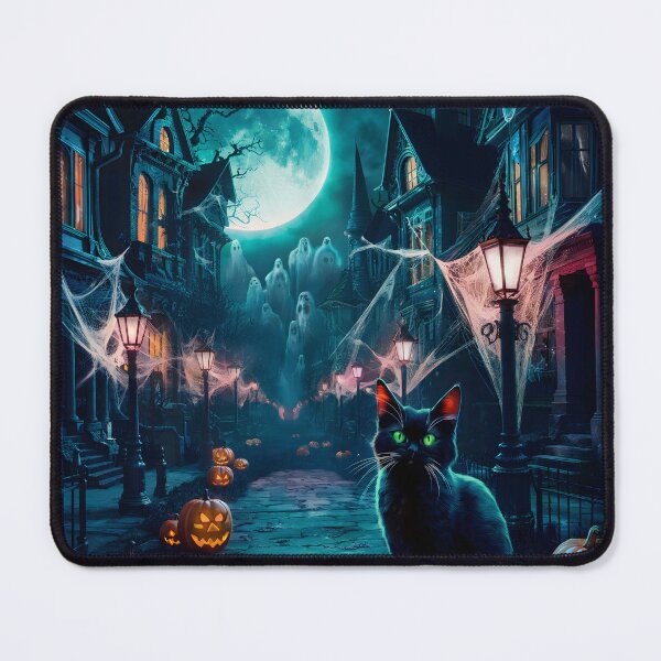 Item preview, A Cute Black Cat In A Haunted Town designed and sold by JujuMaeDesigns.
