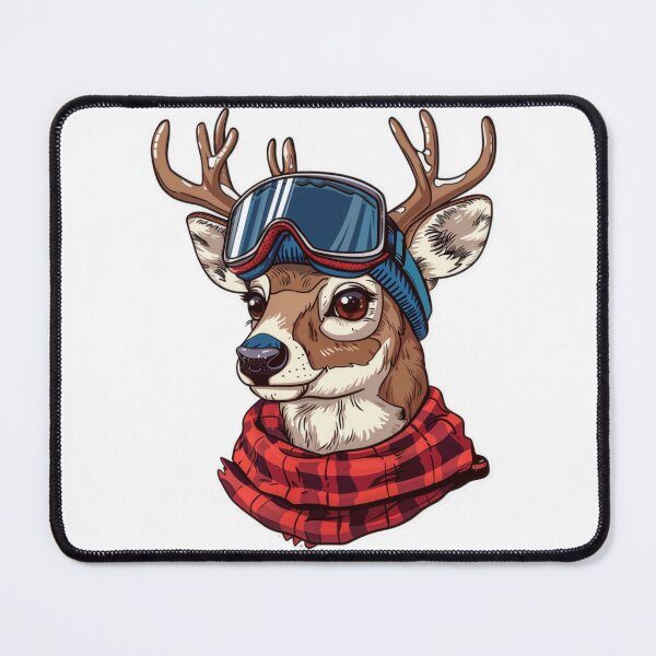 Item preview, Cartoon Art Stickers of a Joyful Deer in Snowboard Goggles and Sweater designed and sold by tjnextgen99.
