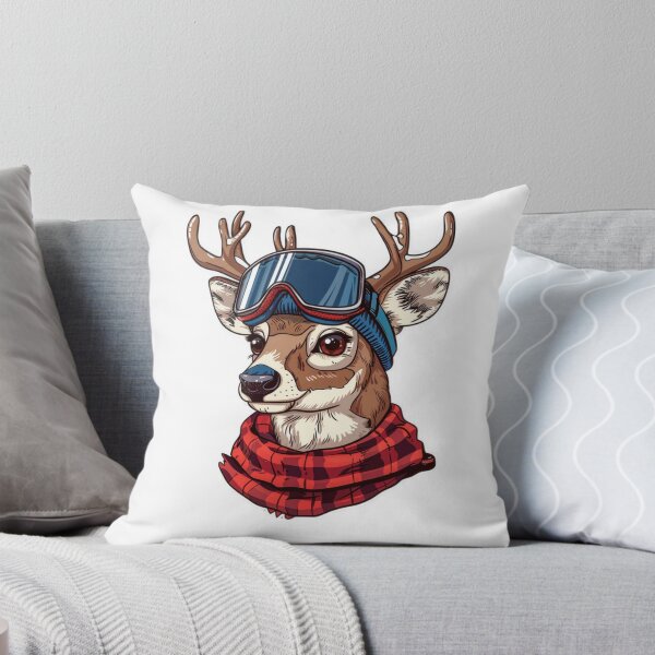 Item preview, Cartoon Art Stickers of a Joyful Deer in Snowboard Goggles and Sweater designed and sold by tjnextgen99.